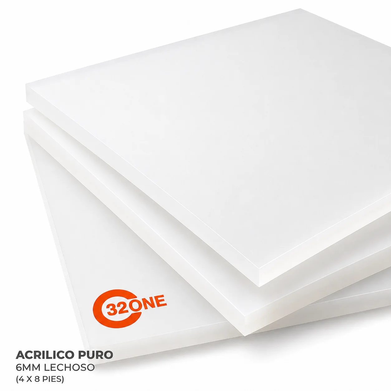 Acrilico Puro Lechoso 6mm